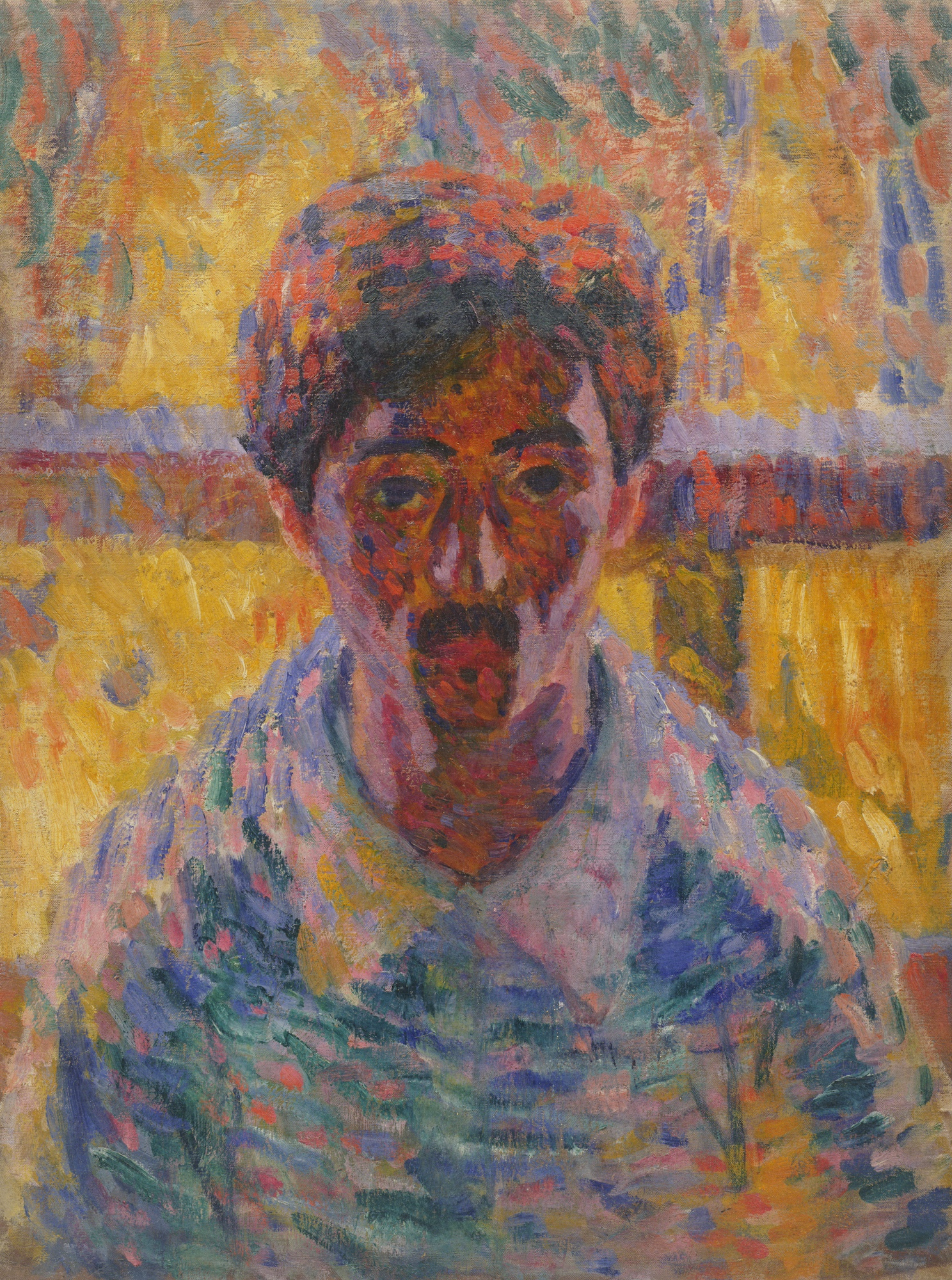 YOROZU Tetsugoro, Self-Portrait in the Style of Pointillism, c.1912Collection of Iwate Museum of Art
